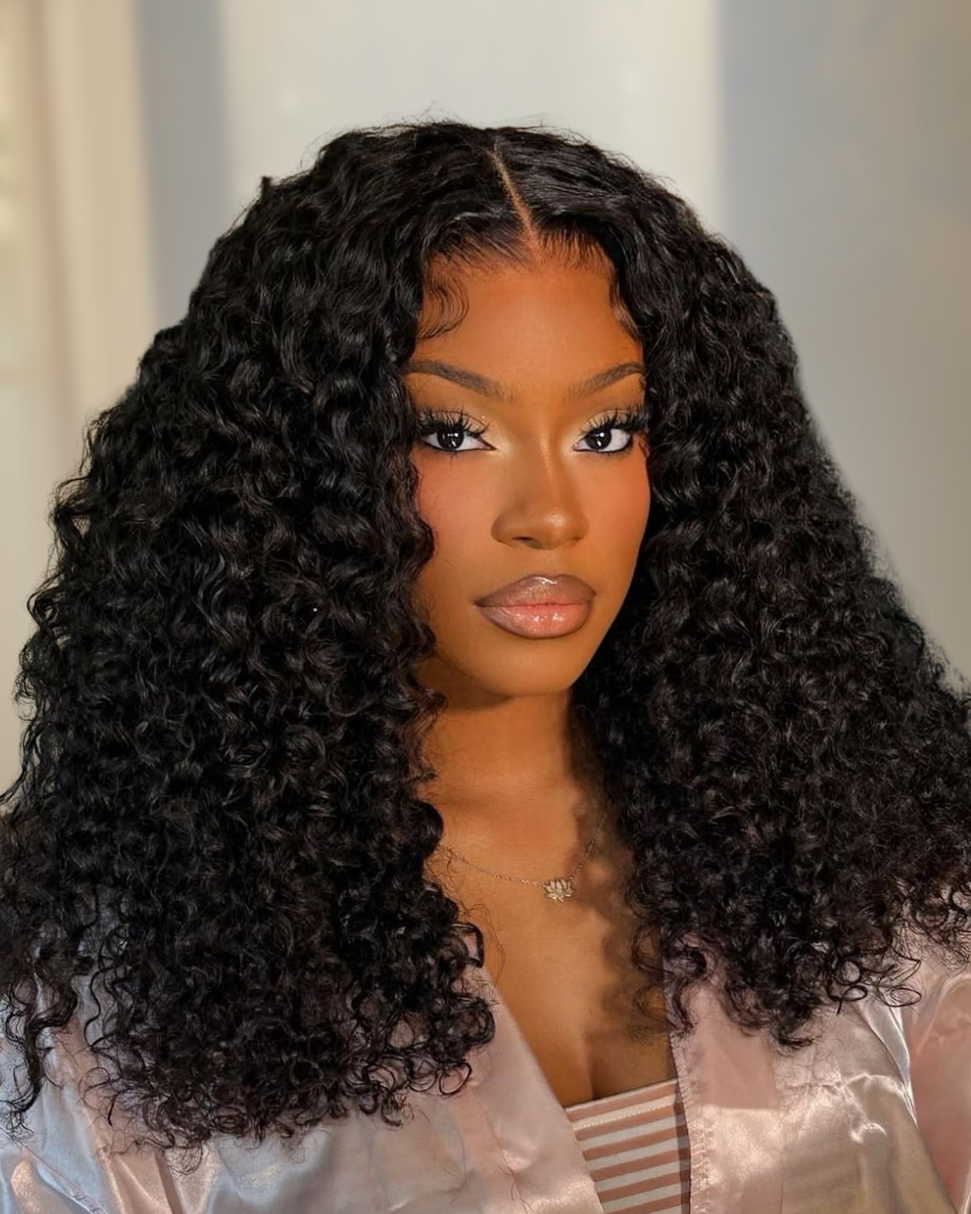 She's The Mane Attraction - #1B HD Transparent Lace Long Deep Wave Brazilian Human Hair Wig