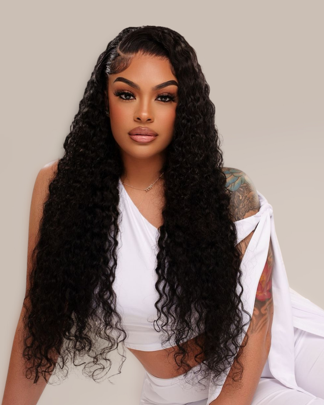 She's The Mane Attraction - #1B HD Transparent Lace Long Deep Wave Brazilian Human Hair Wig